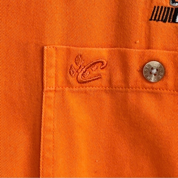 Tony Stewart Embroidered Men's Orange Button Down Short Sleeve Shirt XL NASCAR - Picture 5 of 10